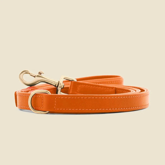 Lesă din piele Plain — Amber