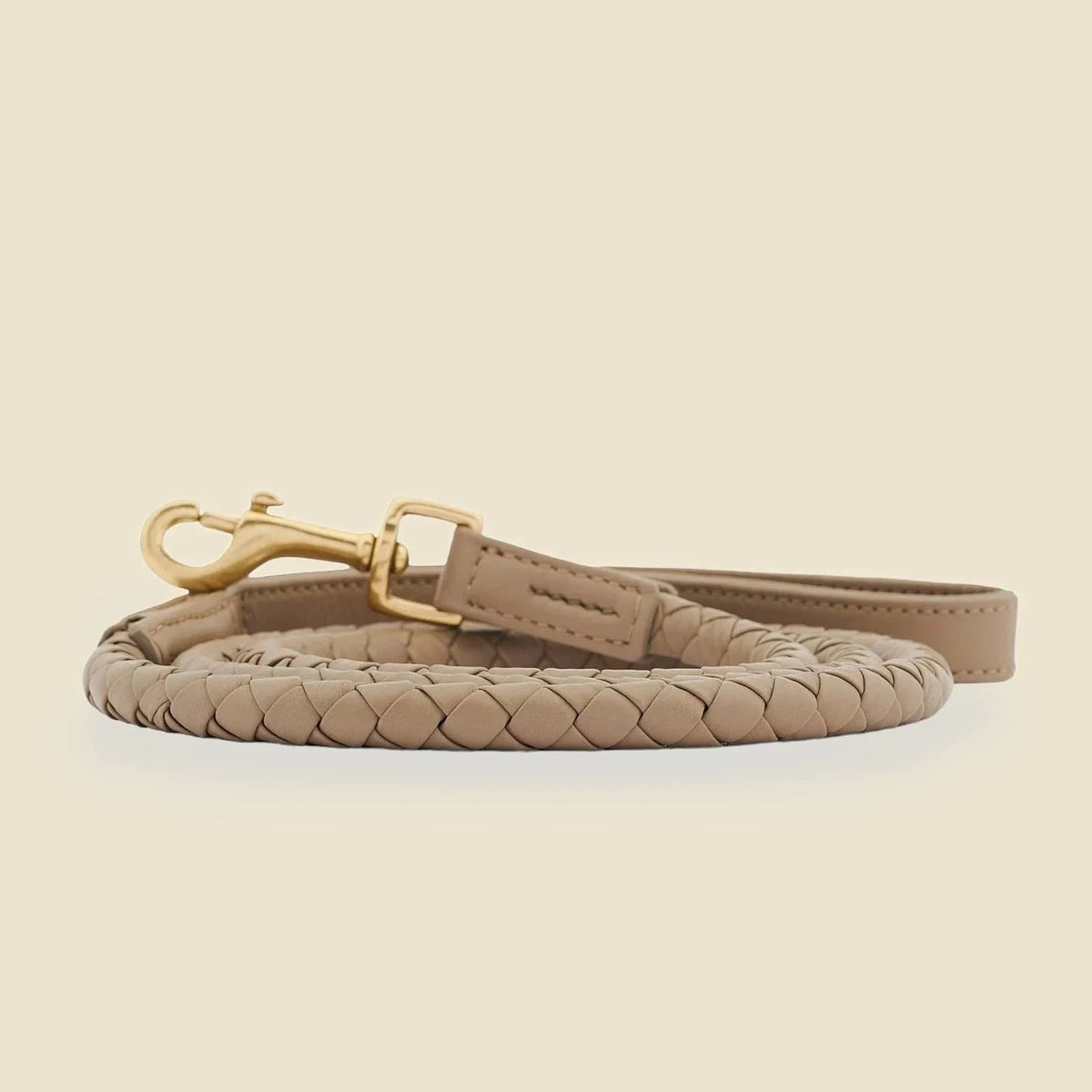 Lesă din piele împletită Twisted — Sand