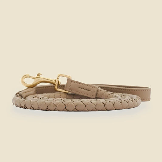 Lesă din piele împletită Twisted — Sand