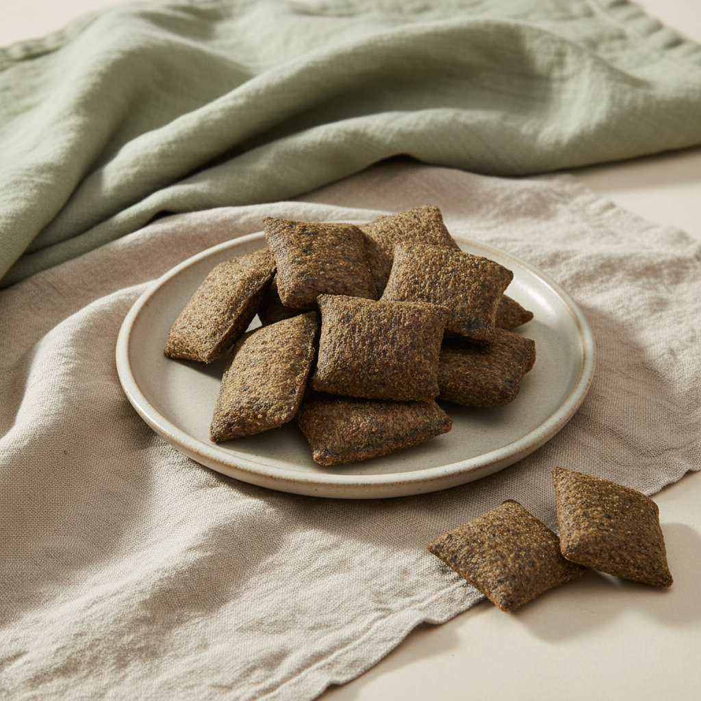Biscuiți copți pentru câini pe farfurie ceramică — Petique