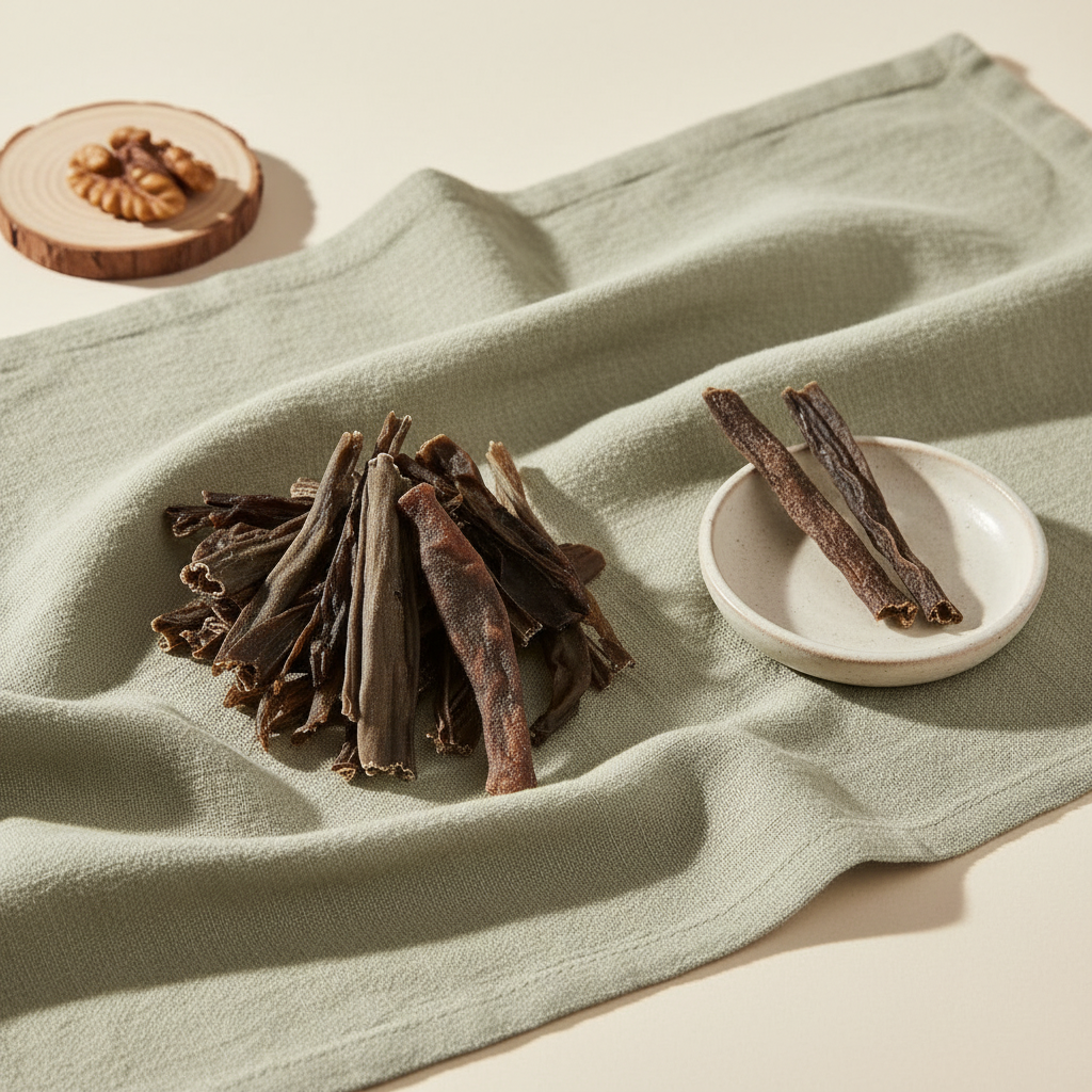 Fâșii de piele uscată single-ingredient pe in sage — Petique